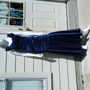 Xscapes Opulent Blue with a Iridescen Sheen Mermaid Gown
